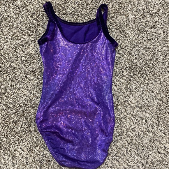 GK Purple Metallic Gymnastics Leotard - Picture 3 of 4